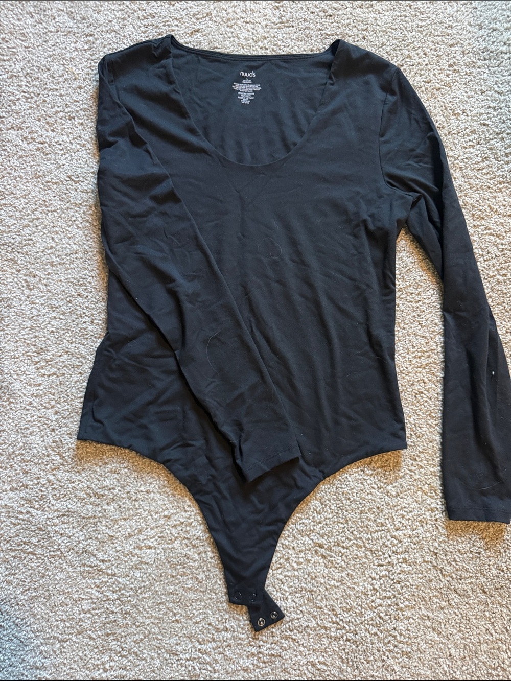 nuuds Black Long-Sleeve Bodysuit
